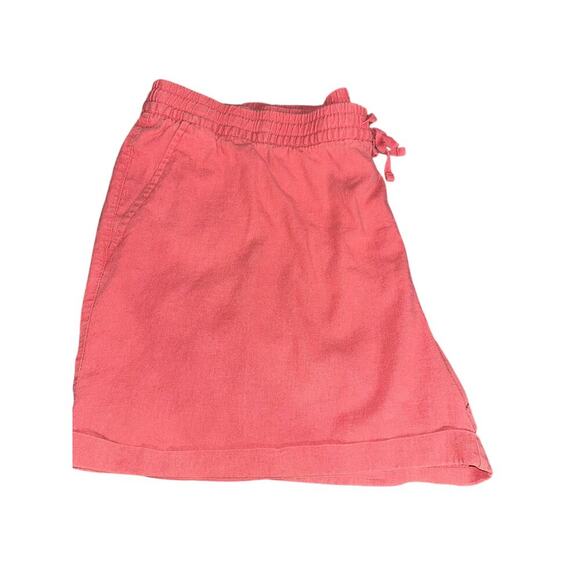 Old Navy Plus Size Shorts Pull on Elastic tie waist Salmon Color XXL Linen Rayon - Picture 7 of 9